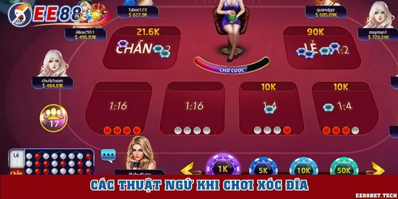 Các thuật ngữ khi chơi xóc đĩa